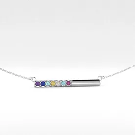 10K Synthetic Stone Mother's Pendant with Chain