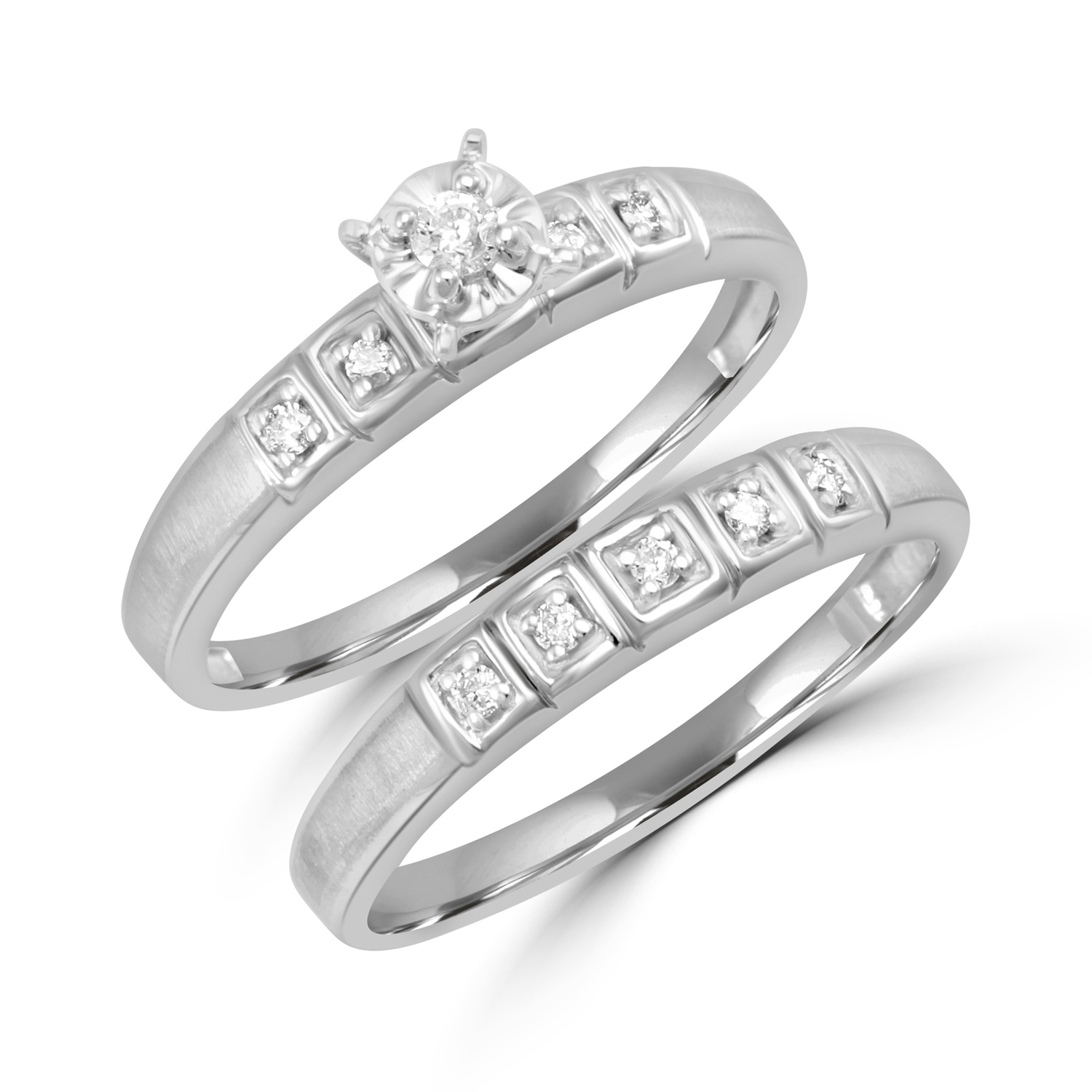 10K 1/8cttw Diamond Bridal Set