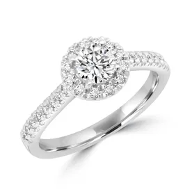 10K .83tgw Diamond & Moissanite Solitaire