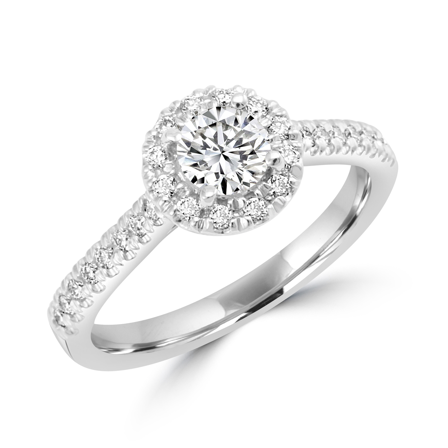 10K .83tgw Diamond & Moissanite Sol...