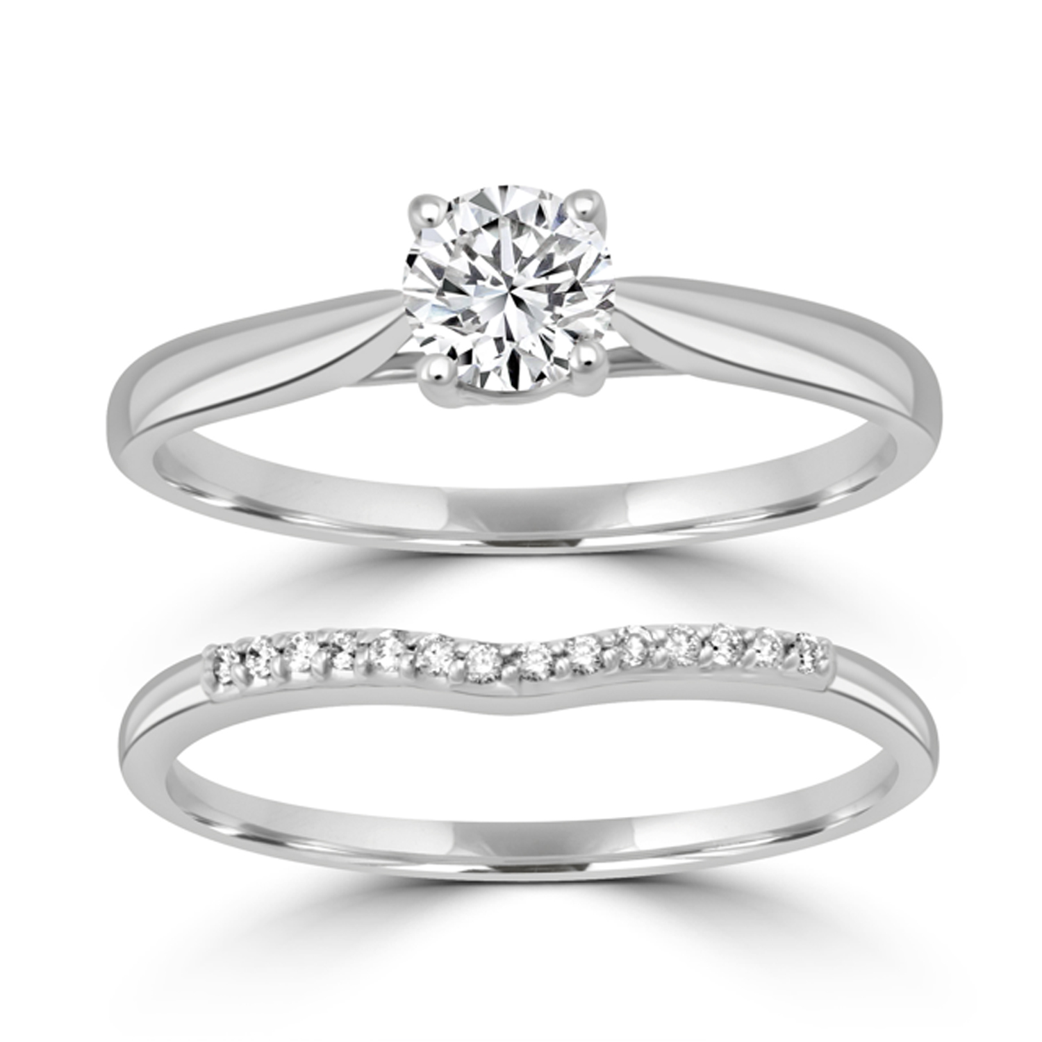 10K .82tgw Diamond & Moissanite Bri...