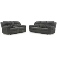 Frohn Reclining Sofa and Loveseat w/ Console