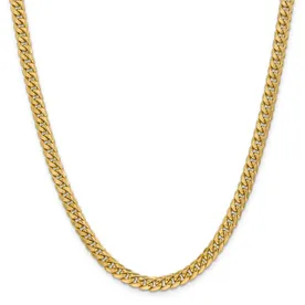 Sterling Silver Gold Plated E-Coated Lobster Clasp 5mm Cuban Chain - 24"