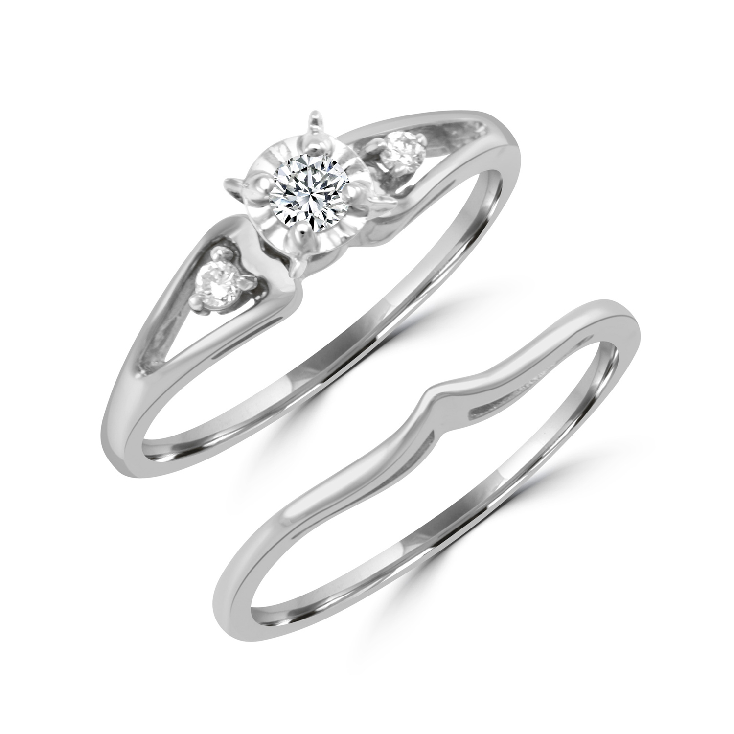 10K .14cttw Diamond Bridal Set