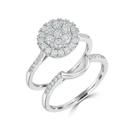 10K .50tgw Diamond & Moissanite Bridal Set