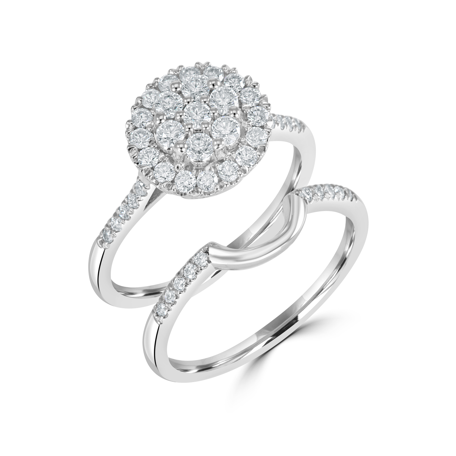 10K .50tgw Diamond & Moissanite Bri...