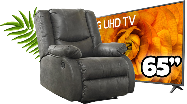 65" TV + Recliner