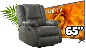 65" TV + Recliner